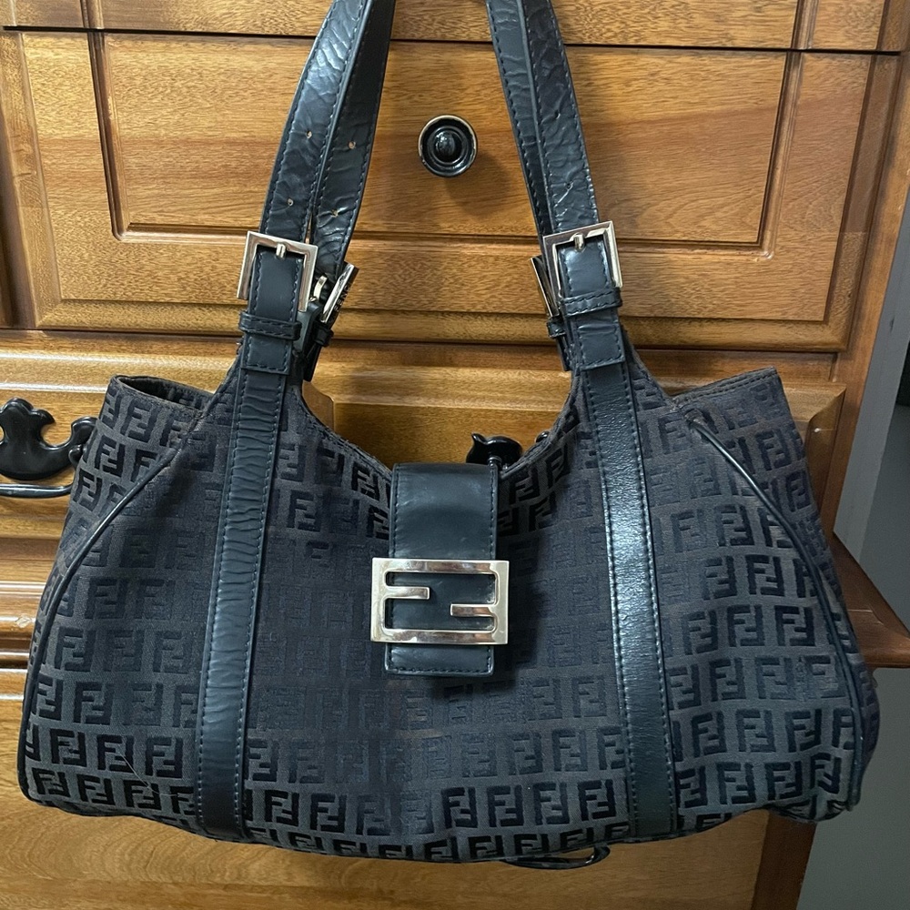 Vintage black Fendi zucca pattern
